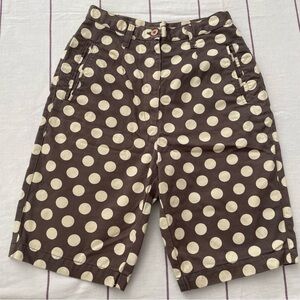 Vintage moschino cotton polka dot Bermuda shorts high waisted peace sign xs